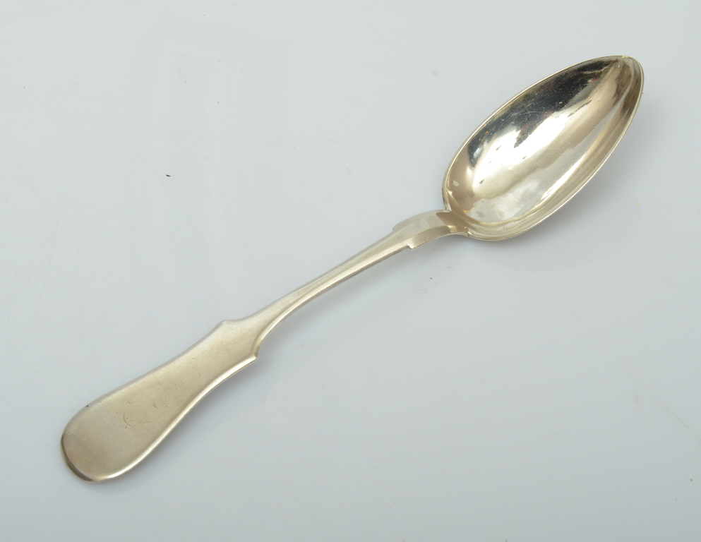 A silver tablespoon