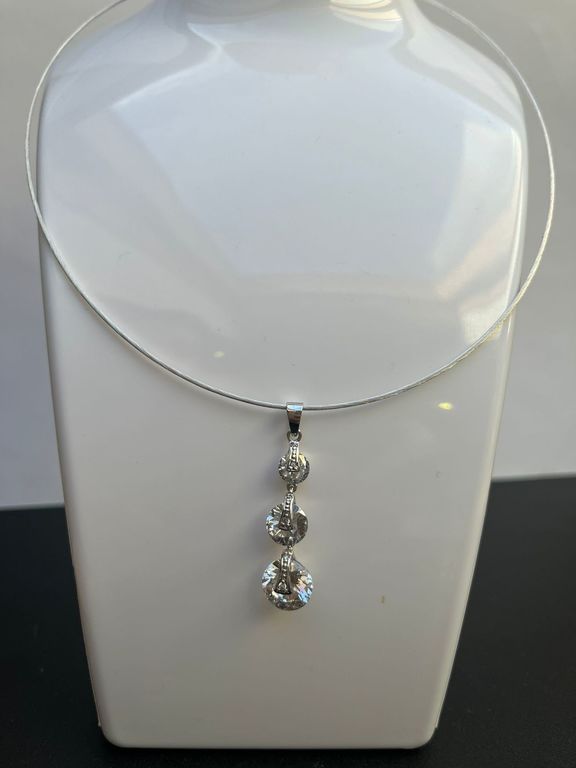 Silver necklace with Swarovski crystals