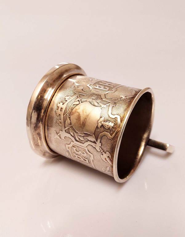 Silver plated cup holder