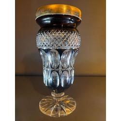 Ilguciem colored crystal  vase with silver finish. 28.5 cm. Perfect condition. Prove 875 Milda NA initials.