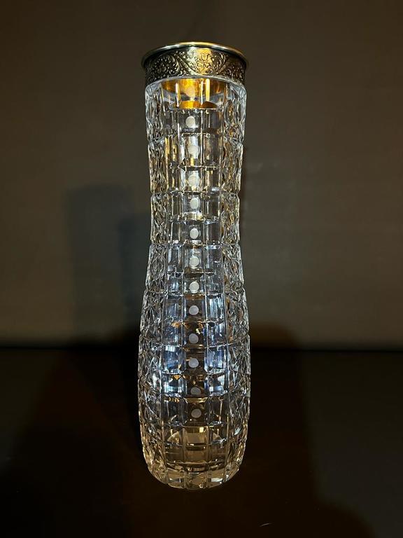 Хрустальная ваза Ilguciem с серебряной отделкой. 29 см. в идеальном состоянии.
