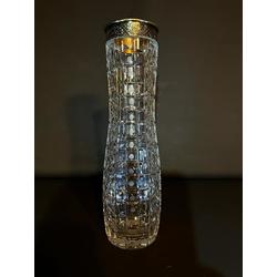 Ilguciem crystal vase with silver finish. 29 cm. in perfect condition.