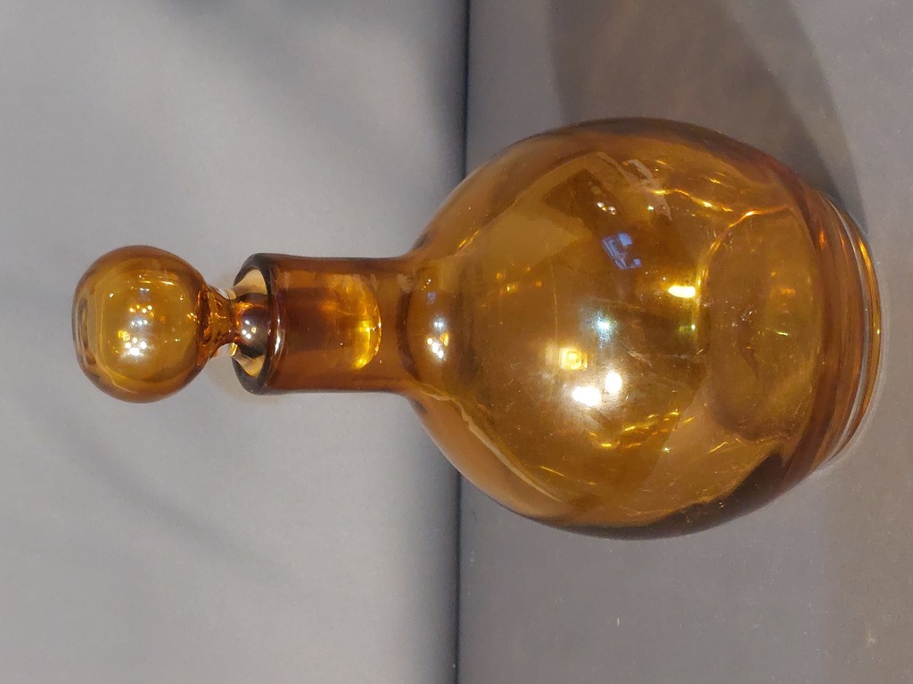 Amber colors, glass carafe. 22 cm. 1930-40