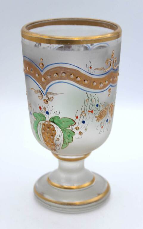 Hand painted glass cup