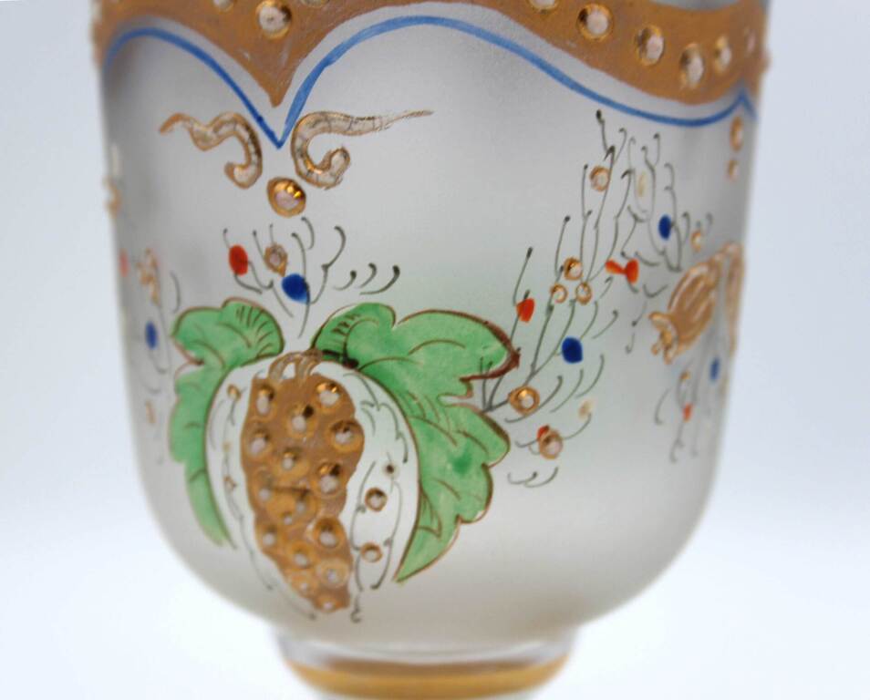 Hand painted glass cup
