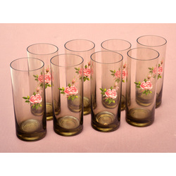 Six juice glasses with flowers (8 pcs.)