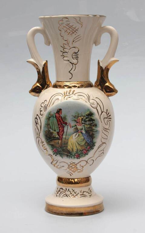Porcelain vase with handles