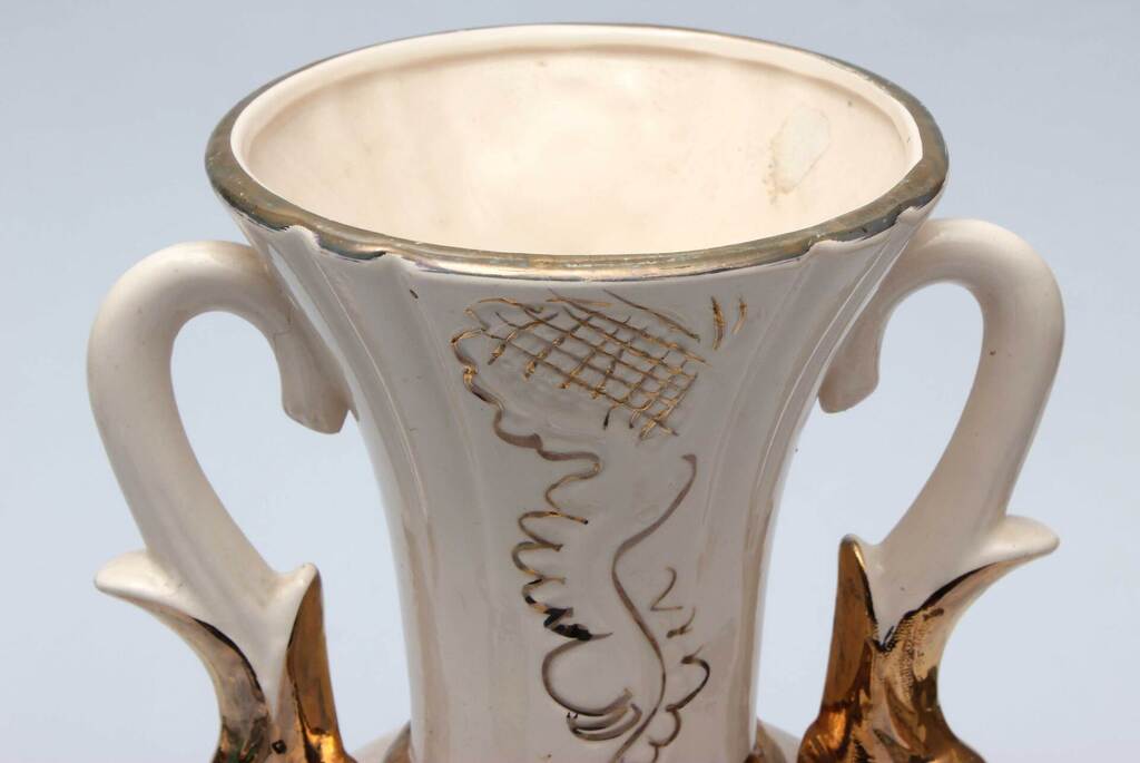 Porcelain vase with handles