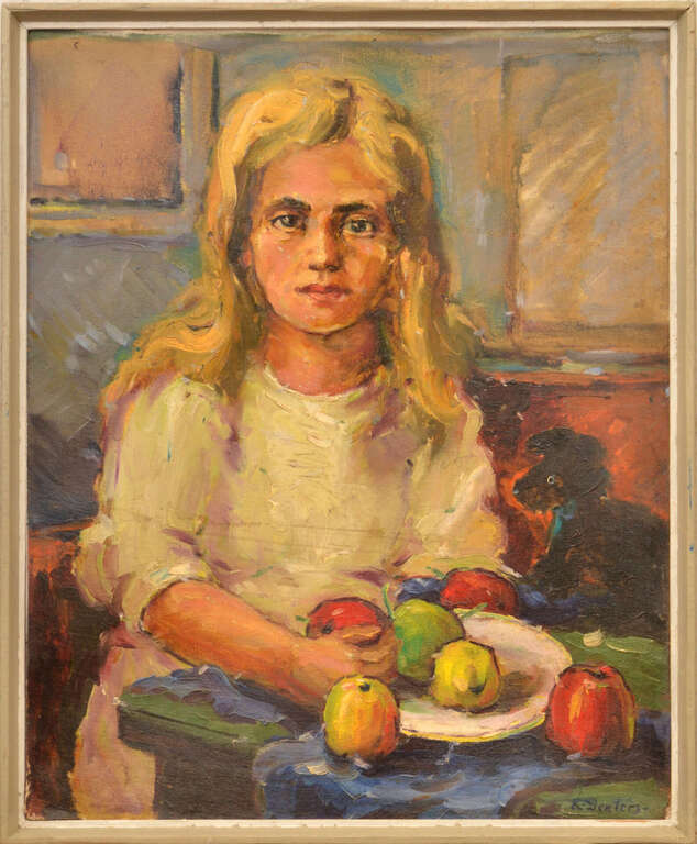 Девушка с яблоками