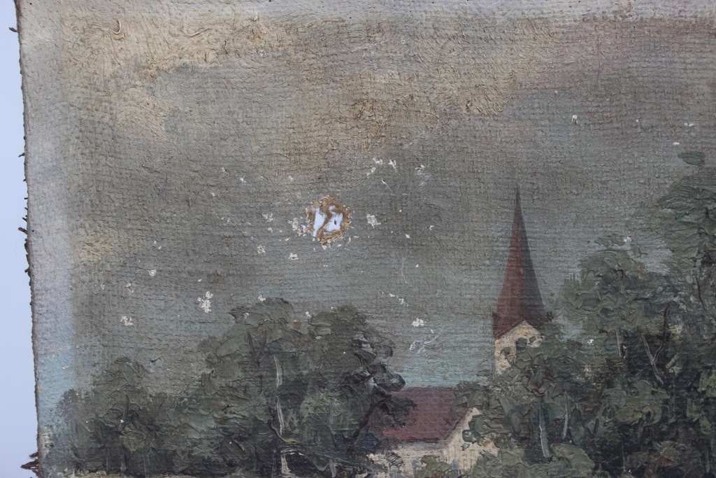 Summer landscape with a church