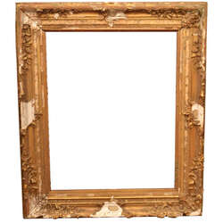 Crumbled thick gilt frame with leaf motif