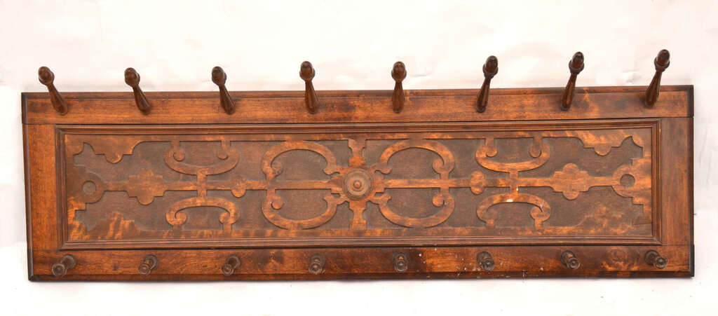 Mahogany hanger with wood carving