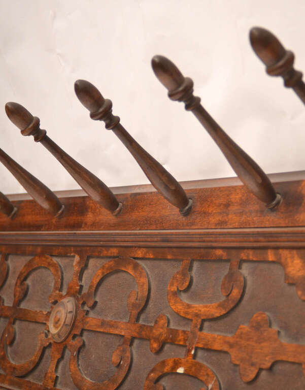 Mahogany hanger with wood carving