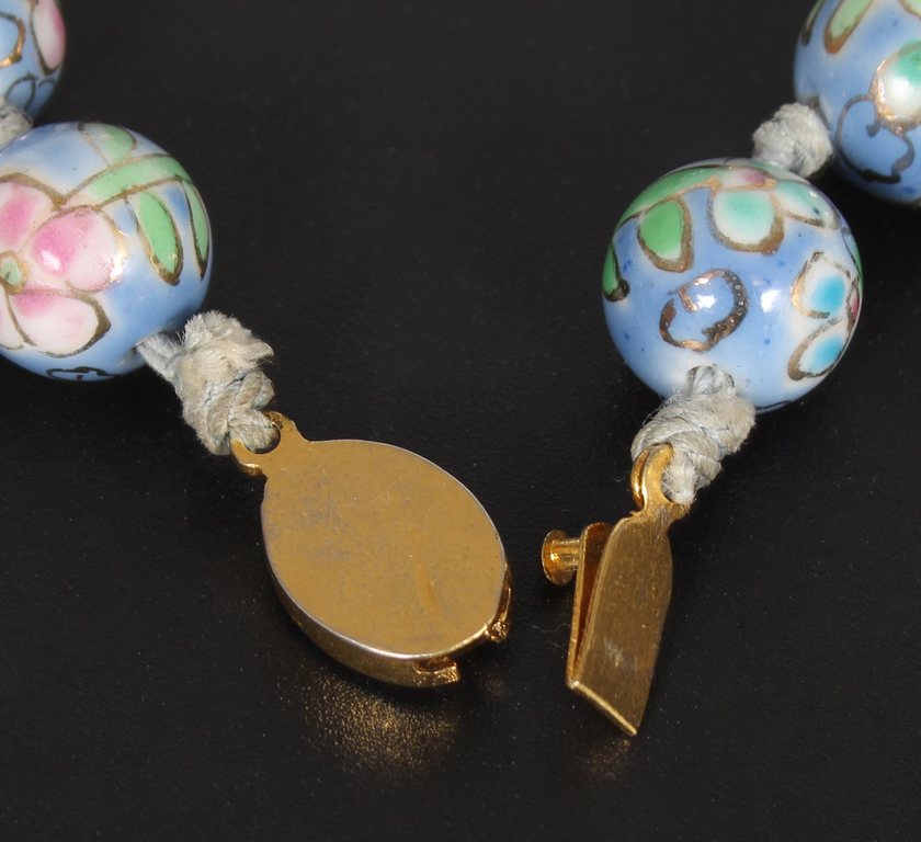 Porcelain beads necklace with painting