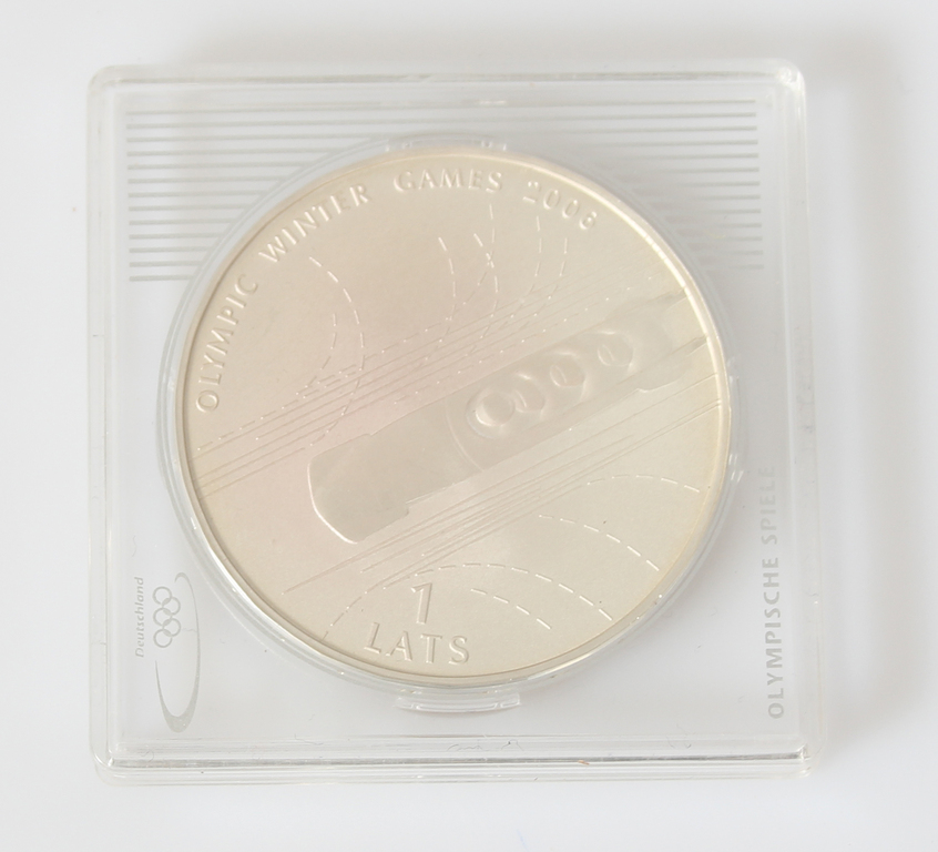 One lat coin 2006 ''Turīna.2006. gads. Bobslejs''