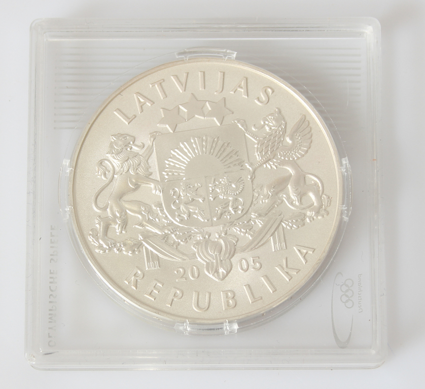 Монета 1 лат 2006 г. ''Turīna.2006. gads. Bobslejs''