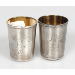 Silver cups with gilding 2 pcs.