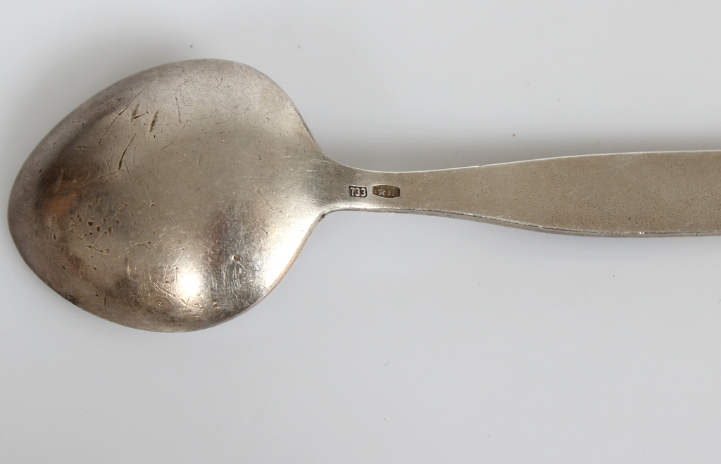 Silver spoon with colored enamel