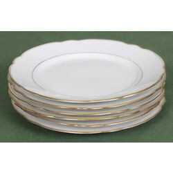 Jessen porcelain plates with gilding (6 pcs.)