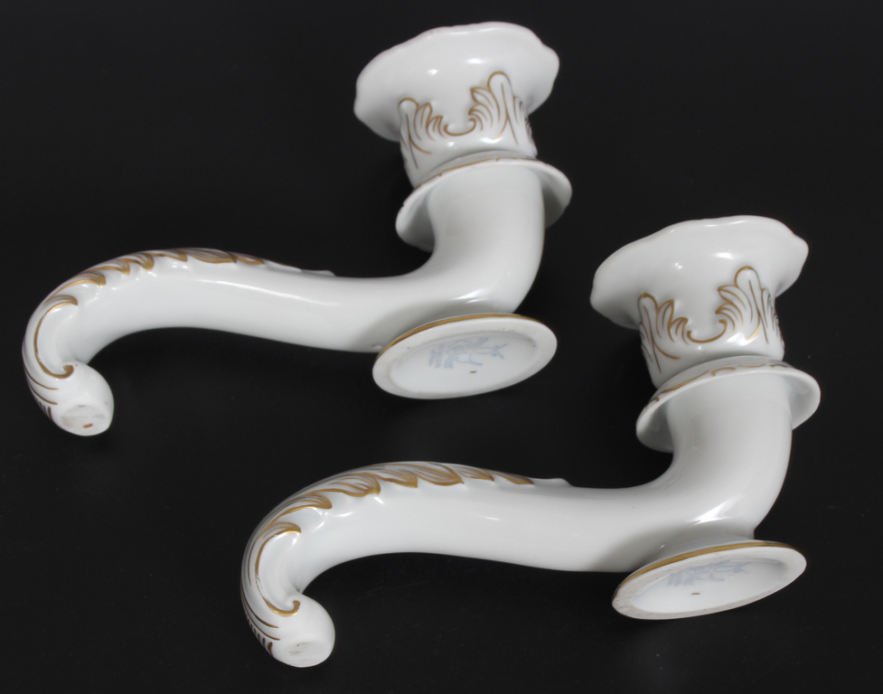 Porcelain candlesticks (2 pcs)