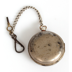 Silver pocket watch with original case