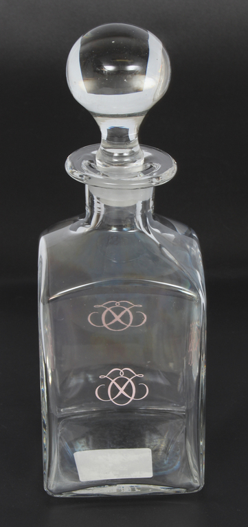 Glass decanters (2 pcs.) + glass figurine 