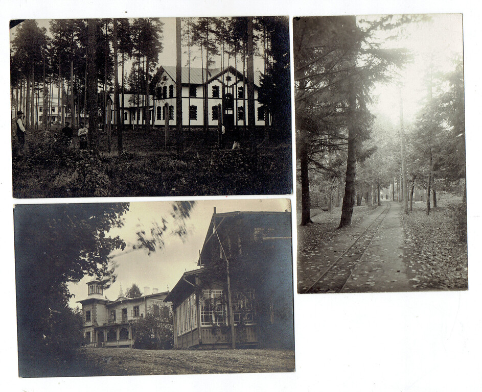 3 postcards - Latvian sanatoriums and their surroundings