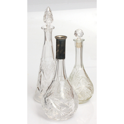 Glass and crystal decanters (3 pcs)