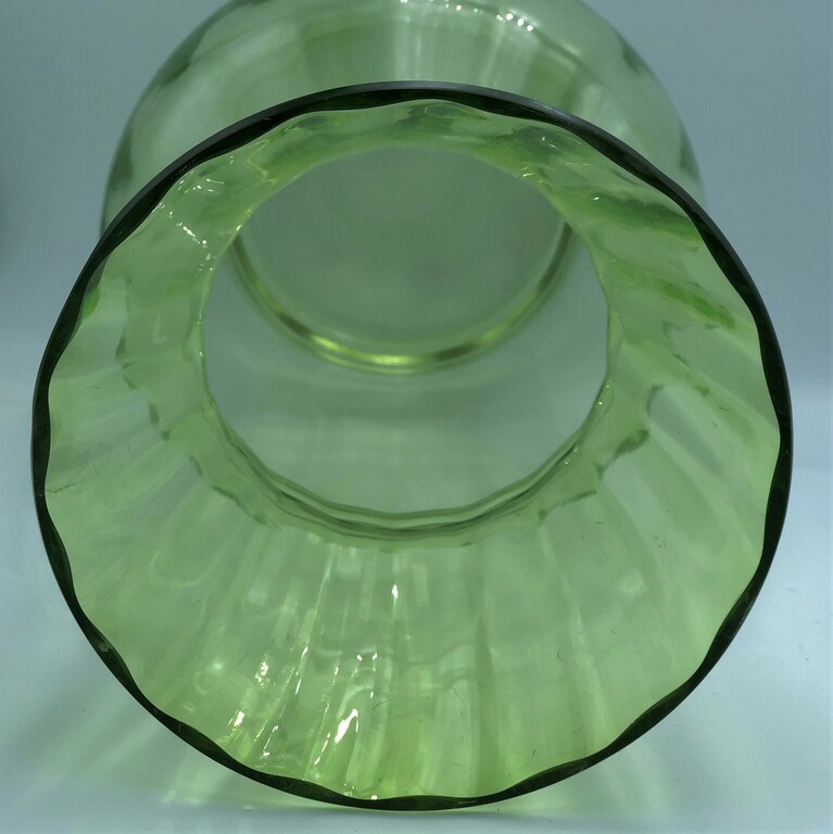 Uranium glass colored vase