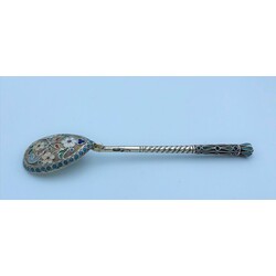 Silver teaspoon with enamel