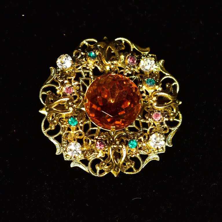 Czech costume jewelry brooch