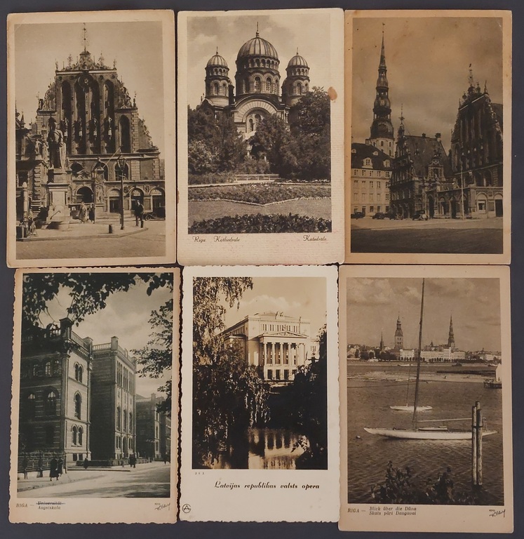 6 postcard views of Riga