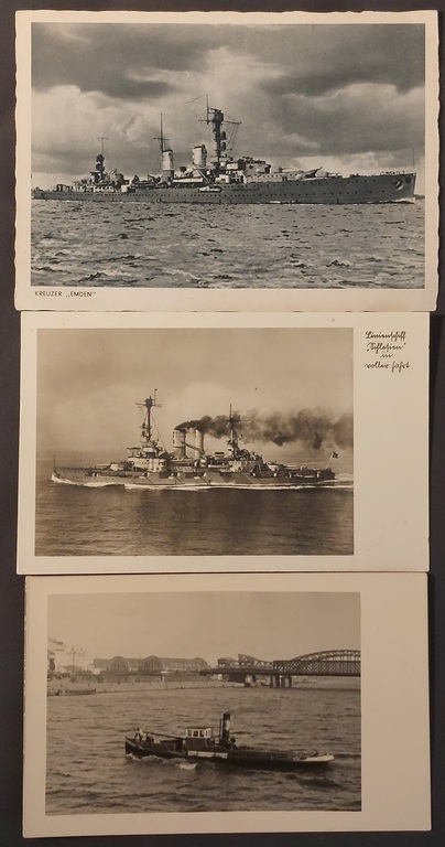 3 postcards Latvian ships