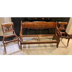 Biedermeier-style mahogany sofa and chairs 2 pcs.