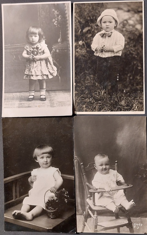 4 фотографии детей 1920 - 30 годов.