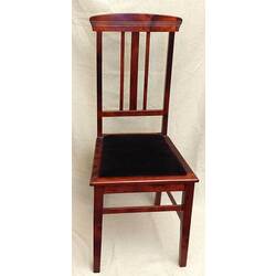 Wooden chair with velvet seat