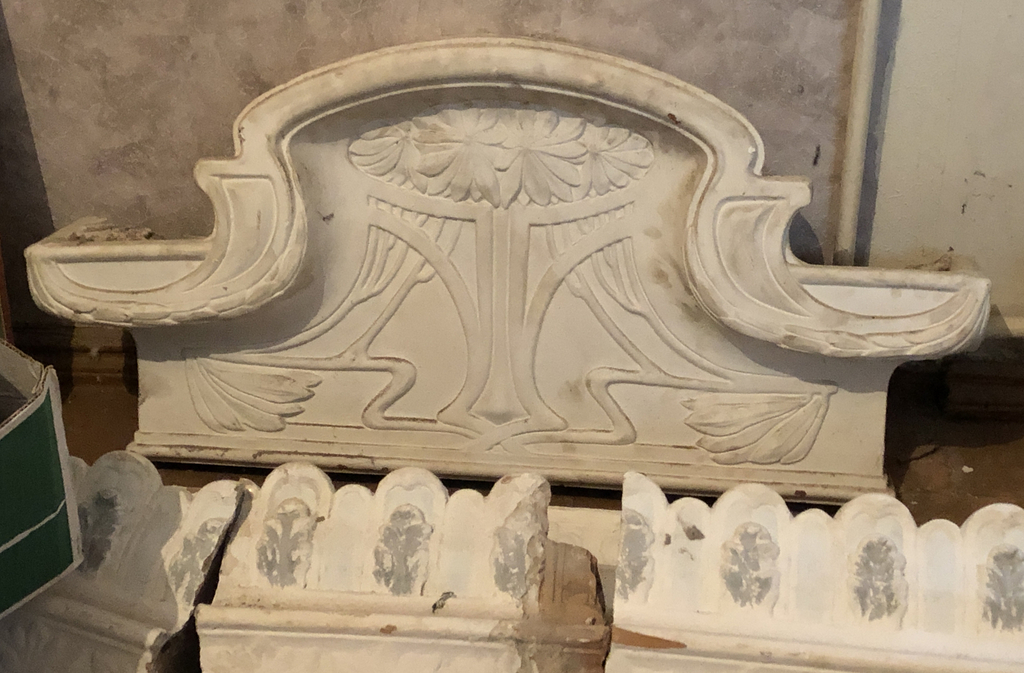 Art Nouveau fireplace crown 