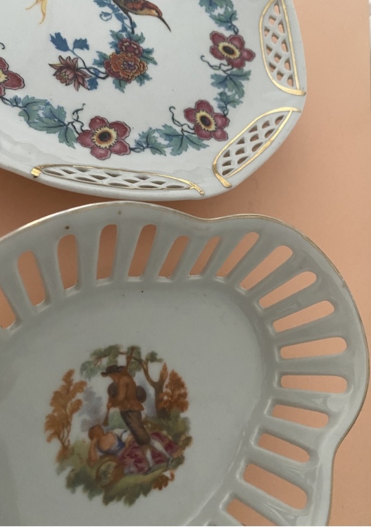 Beautifully painted dishes of German Bavarian porcelain