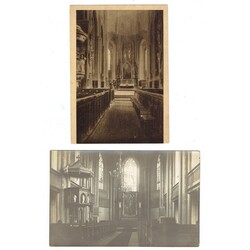 2 postcards - church interior
