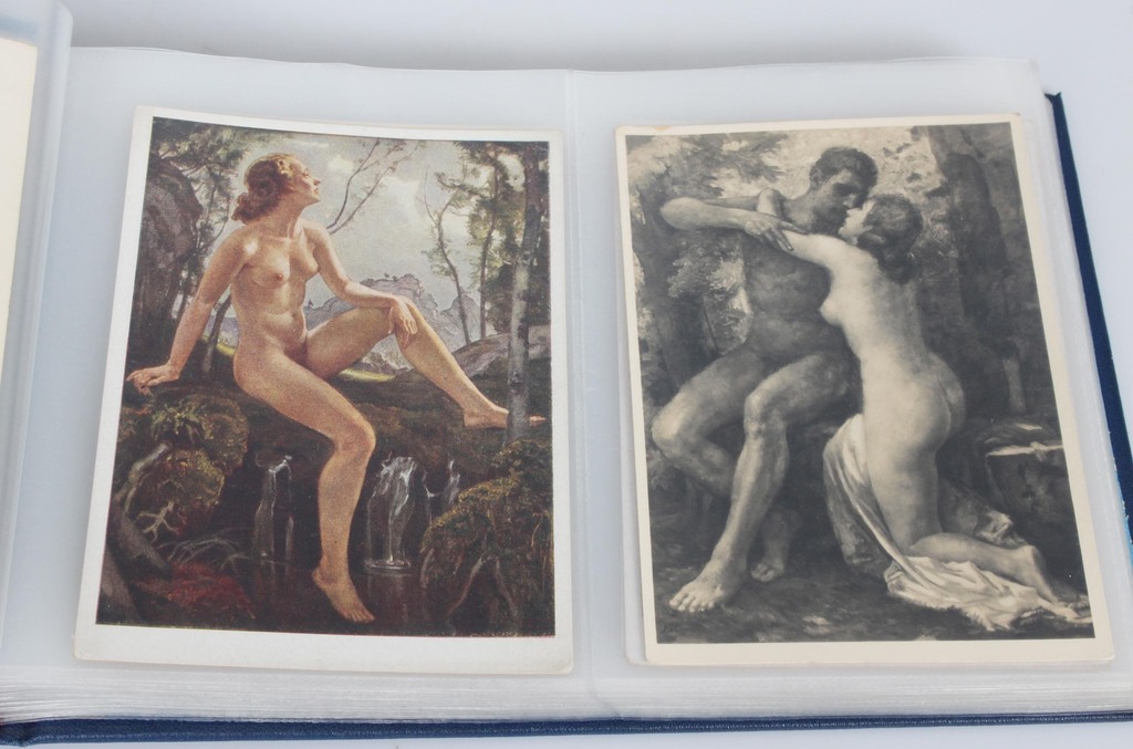 Коллекция открыток с репродукциями картин обнаженных женщин, 63 шт. (в синем альбоме)