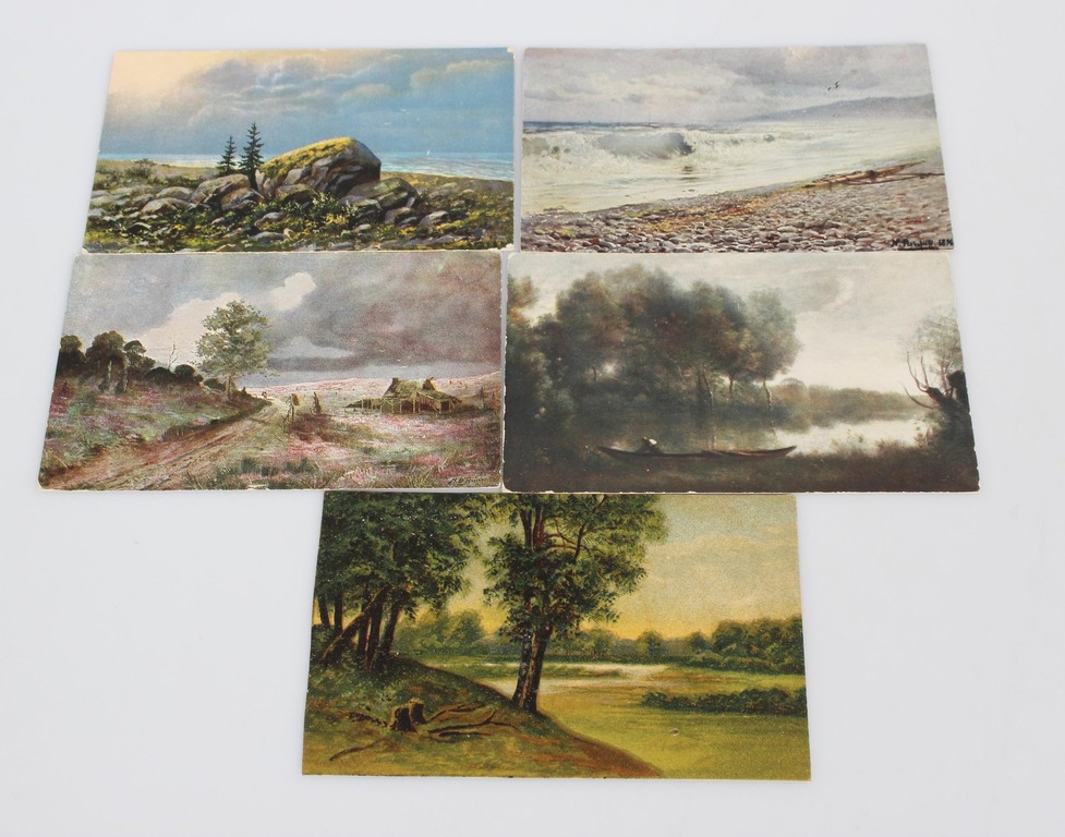 Colorful reproductions of paintings - nature views 5 pcs.