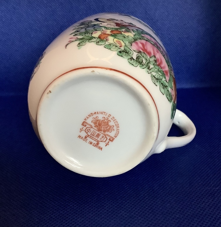 Ķīniešu tējas krūzīte 1940-50 gadi. Porcelāns, gleznojums