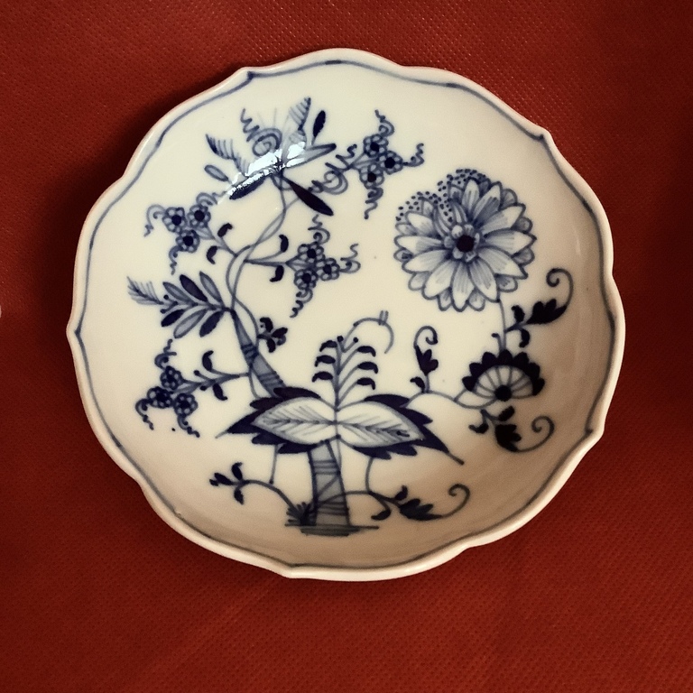 Tējas pāris Meisene Vācija.Senā pazīme.Klasiskā sīpolu glezna ar kobaltu