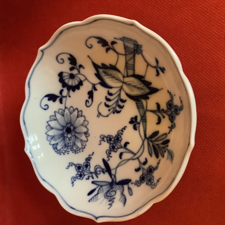 Tējas pāris Meisene Vācija.Senā pazīme.Klasiskā sīpolu glezna ar kobaltu