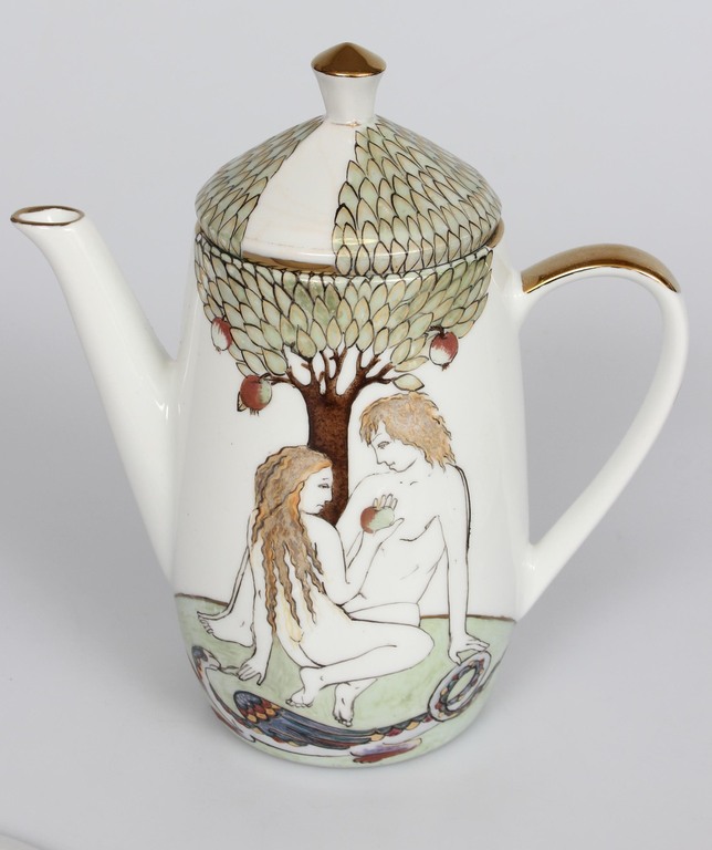 Porcelāna kafijas servīze ''Ādams un Ieva'' divām personām