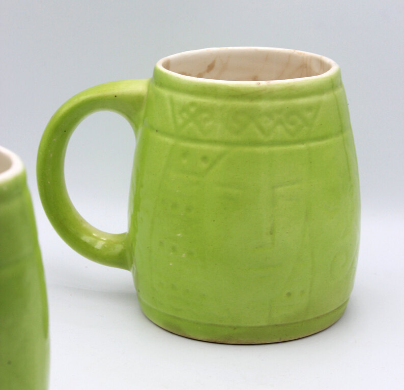 Two faience beer goblets