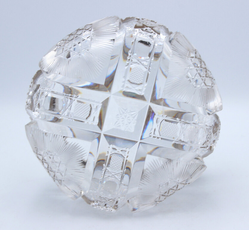 Crystal candy dish with silver finish