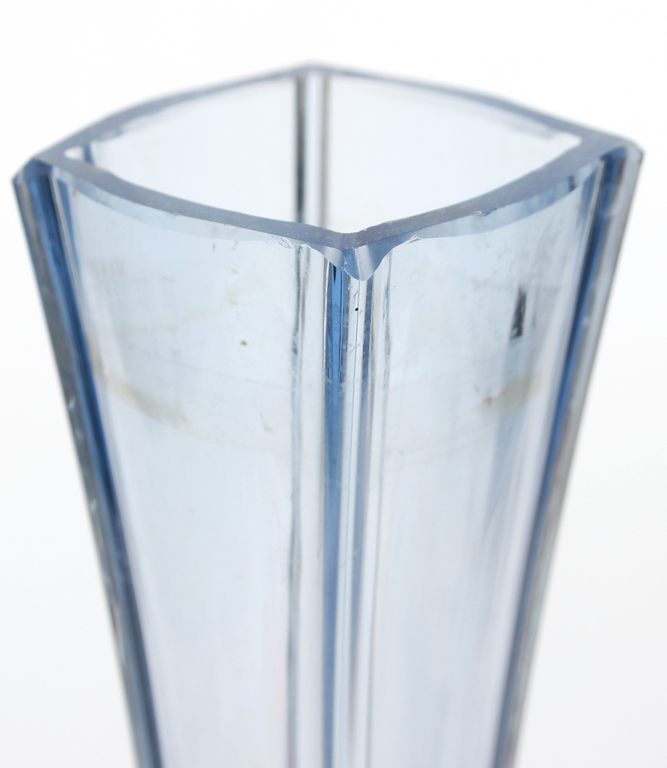 Blue glass vase from Ilguciems glass factory