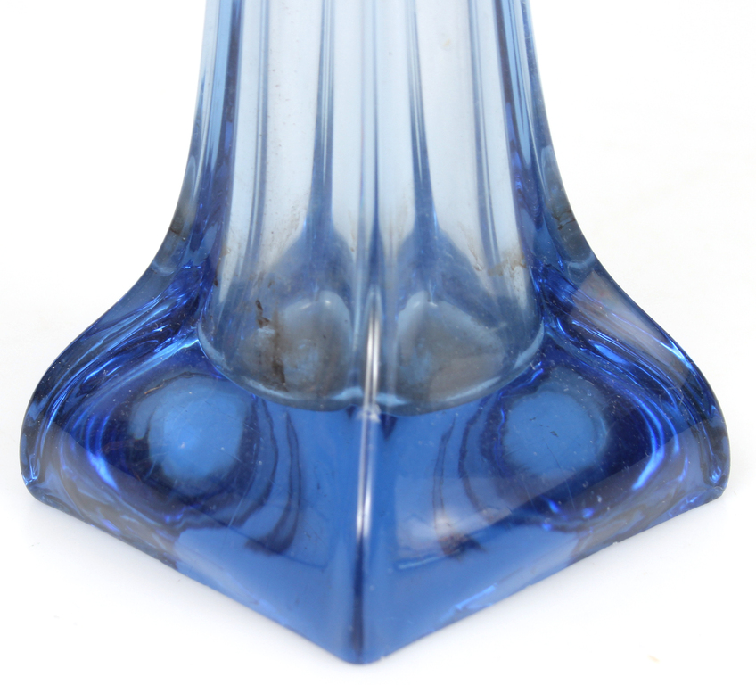 Blue glass vase from Ilguciems glass factory