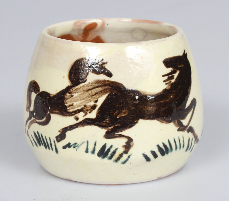 Ceramic vase Horse race
